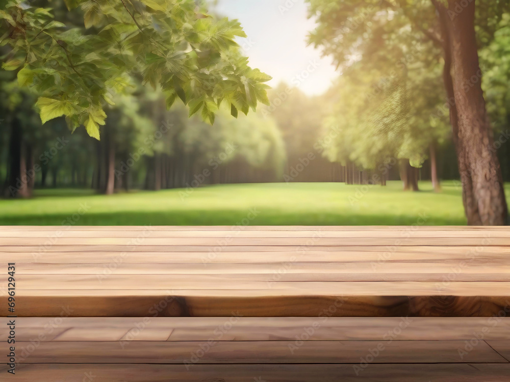 wooden bench in park wooden bench in park