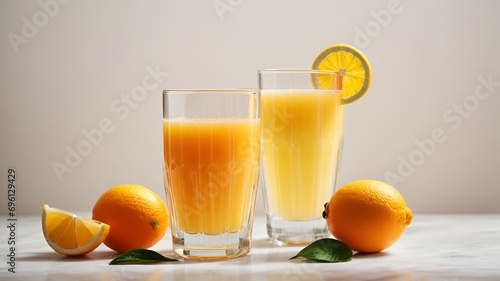 ass of orange juice and fruits