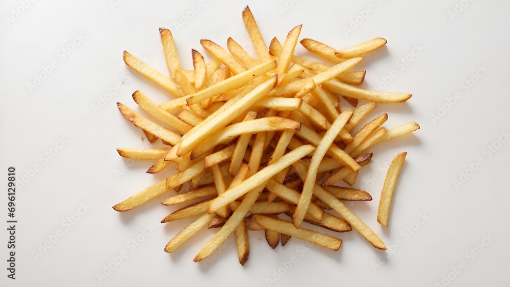 french fries on a white background french fries on a white background