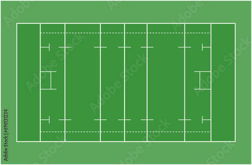 rugby pitch union markings field illustration