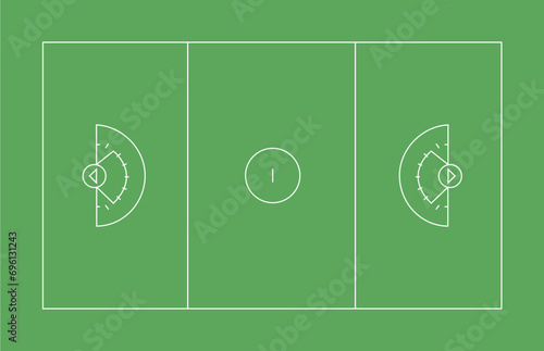 Lacrosse women pitch markings vector illustration