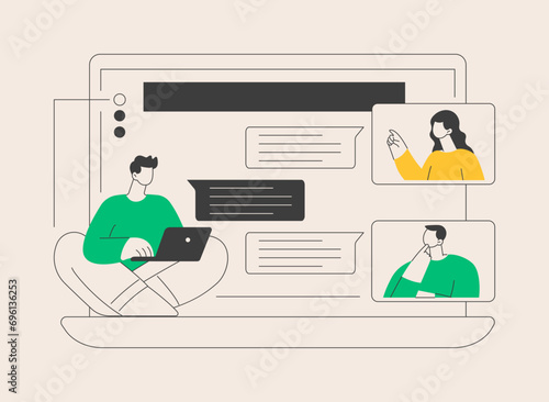 Internet forum abstract concept vector illustration.