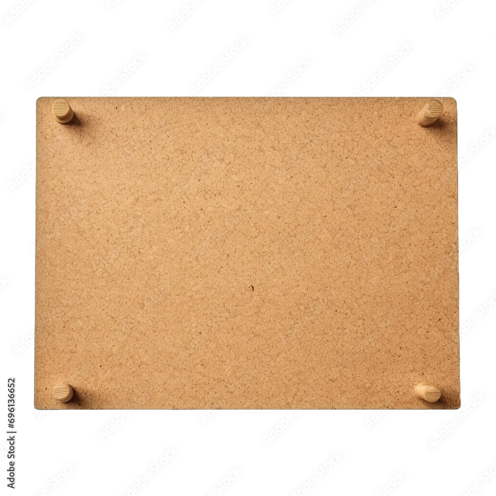 Fototapeta premium Empty space on cork board isolated on transparent background