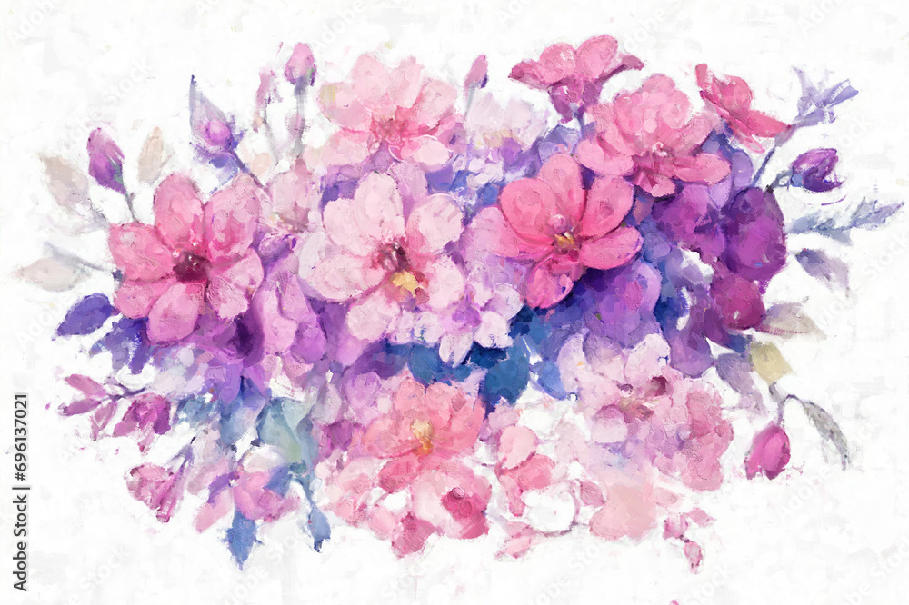 Fototapeta premium Elegant beautiful abstract oil painting flowers