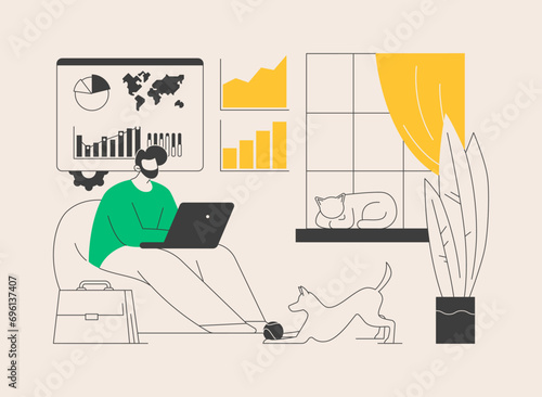 Freelance work abstract concept vector illustration.