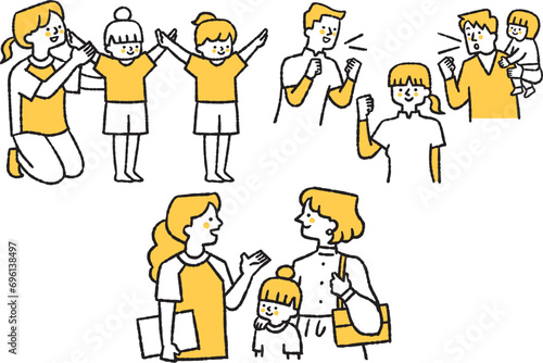 スポーツクラブで教える女性たちのセット