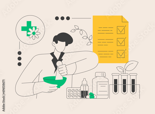 Homeopathy abstract concept vector illustration.