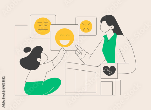 Autism center abstract concept vector illustration.