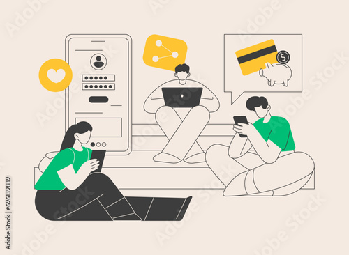 Generation Z abstract concept vector illustration.