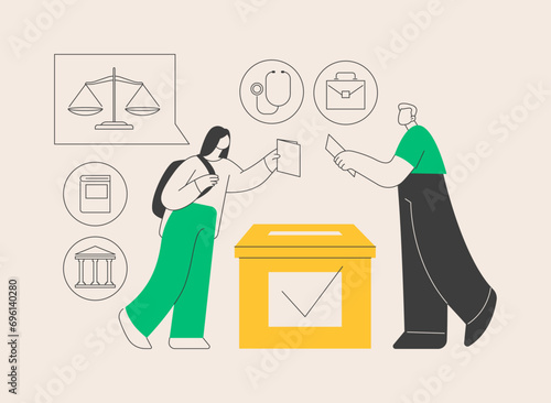 Youth rights abstract concept vector illustration.