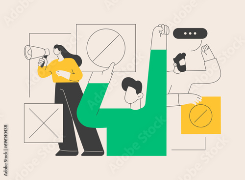 Public backlash abstract concept vector illustration.