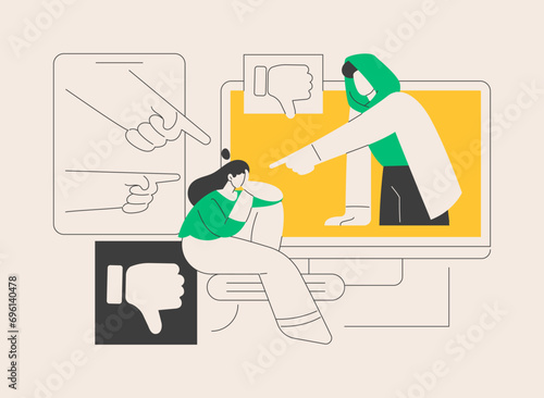 Internet criticism abstract concept vector illustration.