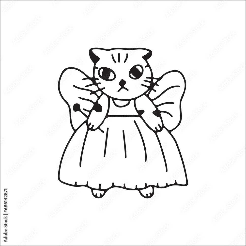 vector illustration of cute cat princess vector illustration of cute cat princess