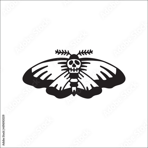vector illustration of doodle moth
