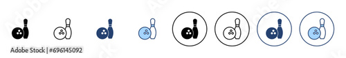 Bowling icon vector. bowling ball and pin sign and symbol.