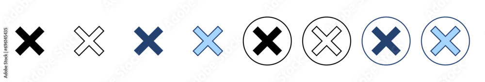 Close icon vector. Delete sign and symbol. cross sign Close icon vector. Delete sign and symbol. cross sign