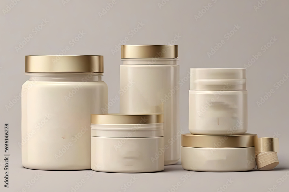 versatile cream cosmetic jar mockup set. Perfect for showcasing various skincare products versatile cream cosmetic jar mockup set. Perfect for showcasing various skincare products