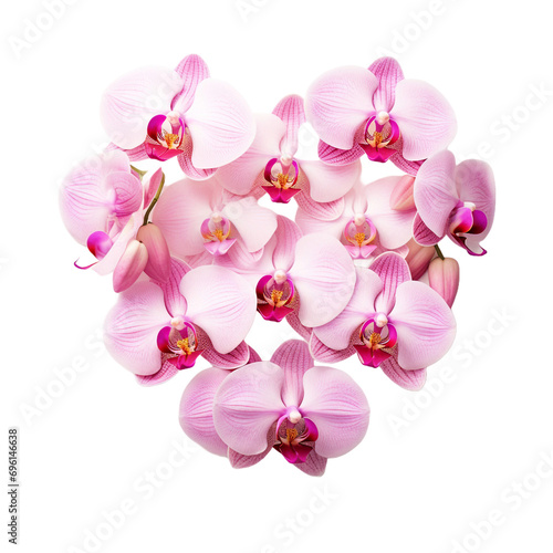 Fresh moth orchid flowers heart shape flower isolated on transparent background