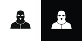 man in a mask, thief mask, robbery white and black background