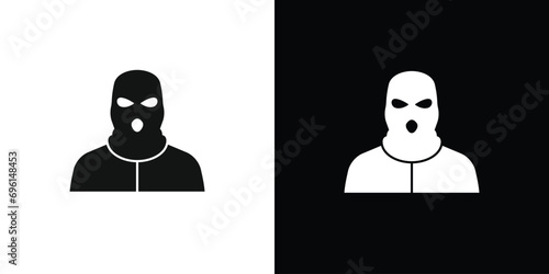 man in a mask, thief mask, robbery white and black background