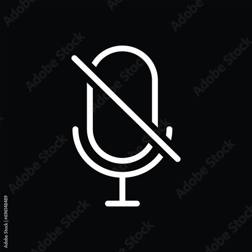 Mute microphone icon on button