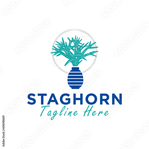 logo illustration of staghorn coral seeds