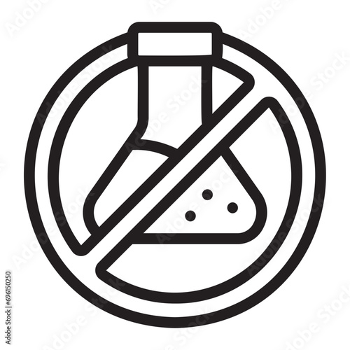 chemical free line icon