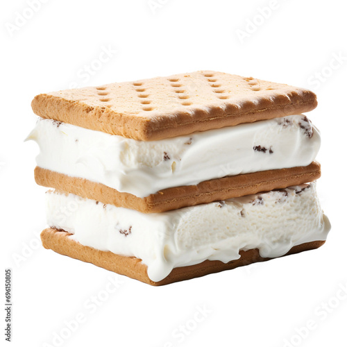 Freshly made vanilla ice cream sandwich