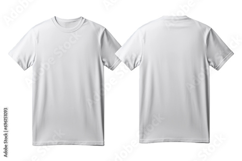 plain white t-shirt PNG front view and back view for mockup in transparent background for design display