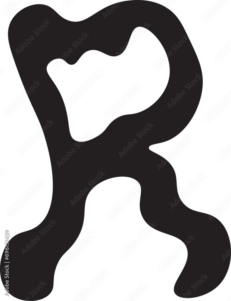 Melted Letter R Vector Icon Illustration Melted Letter R Vector Icon Illustration