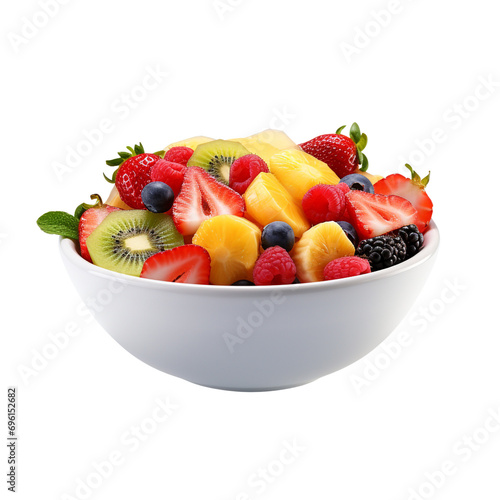 Fruit salad isolated on transparent background