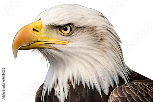close up eagle on isolated transparent background
