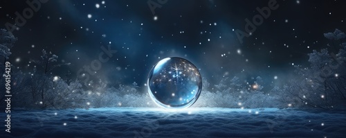 Enchanting Christmas Ball: A Heavenly Spectacle in the Sky, Gleaming with Joyful Festivity and Ethereal Glitter, Radiating Holiday Cheer and Winter Gaiety.