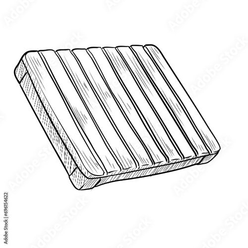 wooden board handdrawn illustration
