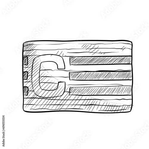 soccer captain armband handdrawn illustration