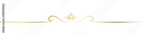 Vintage golden lines floral divider line border border.