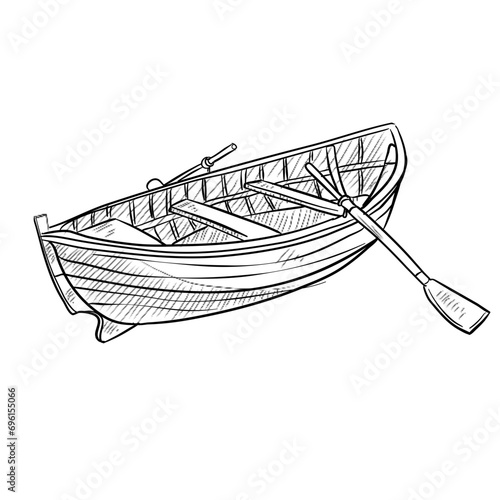 fishing boat handdrawn illustration