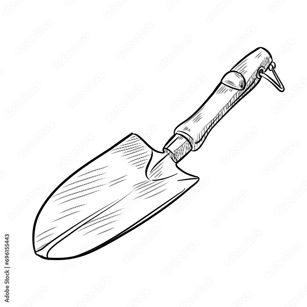 Obraz premium garden shovel handdrawn illustration