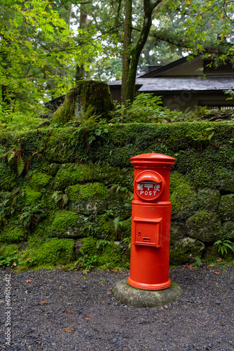 antique style post box for the japanese postal system at a temple © Justin Mueller