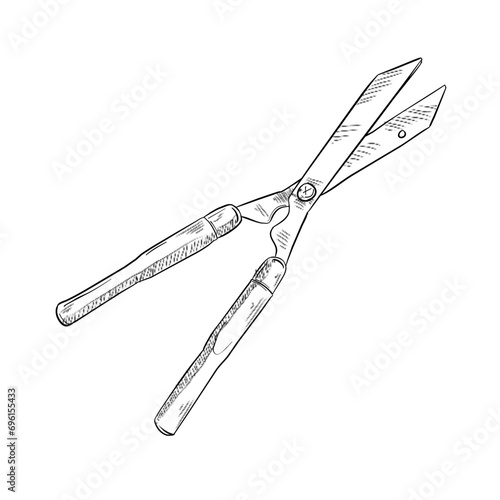 garden shears handdrawn illustration