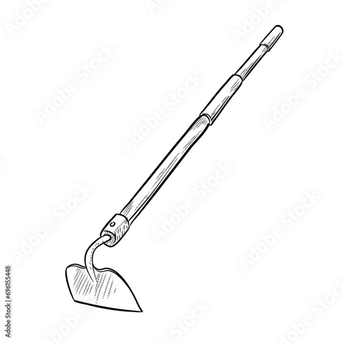 hoe handdrawn illustration