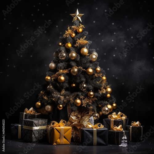 christmas tree and gifts