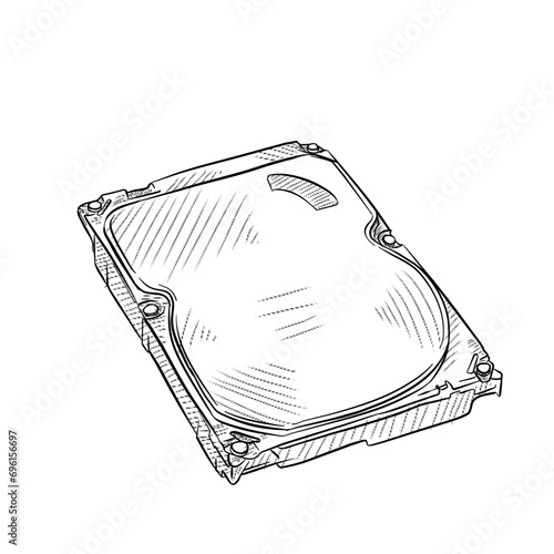harddisk handdrawn illustration