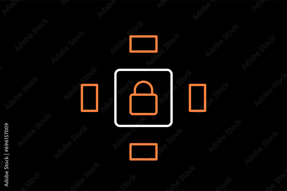 safe privacy illustration in dark style. Flat vector illustration. safe privacy illustration in dark style. Flat vector illustration.