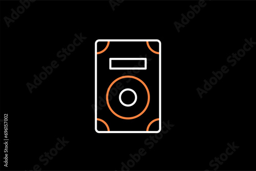 hard disk illustration in dark style. Flat vector illustration.