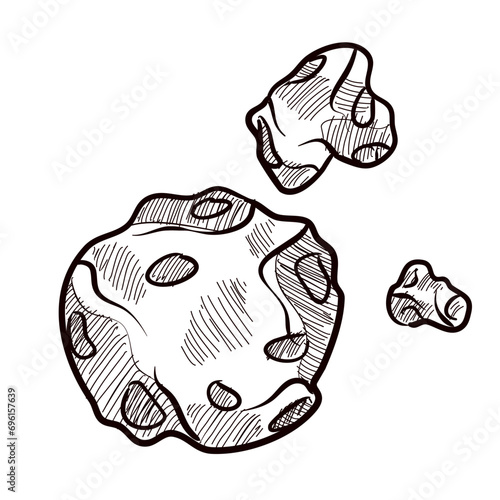 meteoroid handdrawn illustration