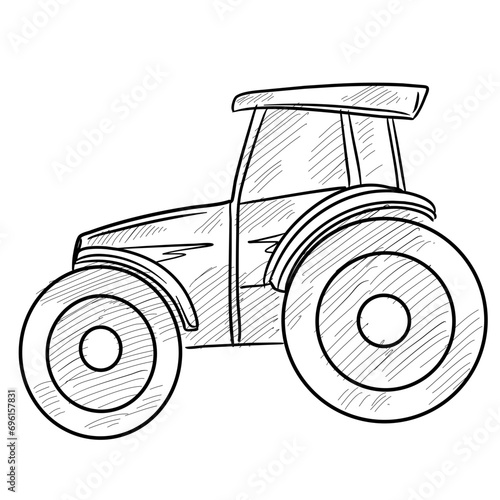 tractor handdrawn illustration