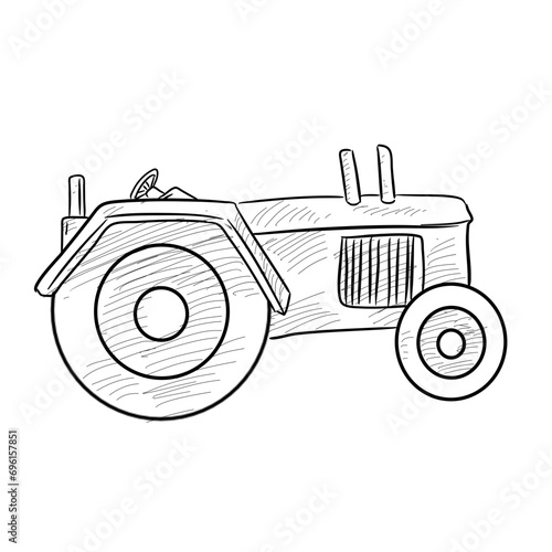 tractor handdrawn illustration