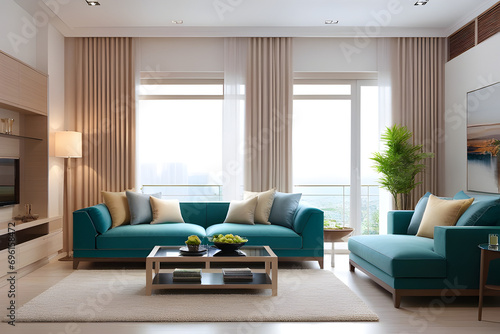 Modern interior living room with sofa. Modern living room © Nyetock