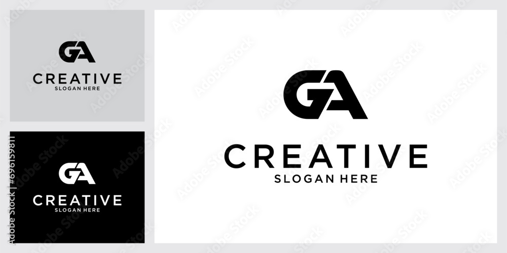 Fototapeta premium GA or AG initial letter logo design vector